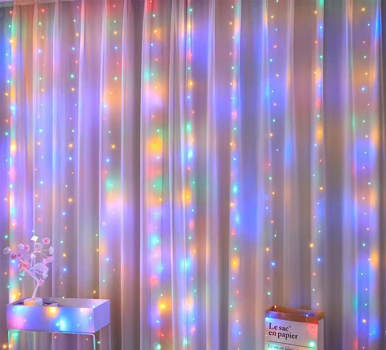 Solar Vorhang Lichterkette Außen 3x2m – LED Lichtvorhang mit Fernbedienung & Haken, IP65 Wasserdicht, 8 Modi, Für Garten, Terrasse, Balkon & Hochzeit (Warmweiß)