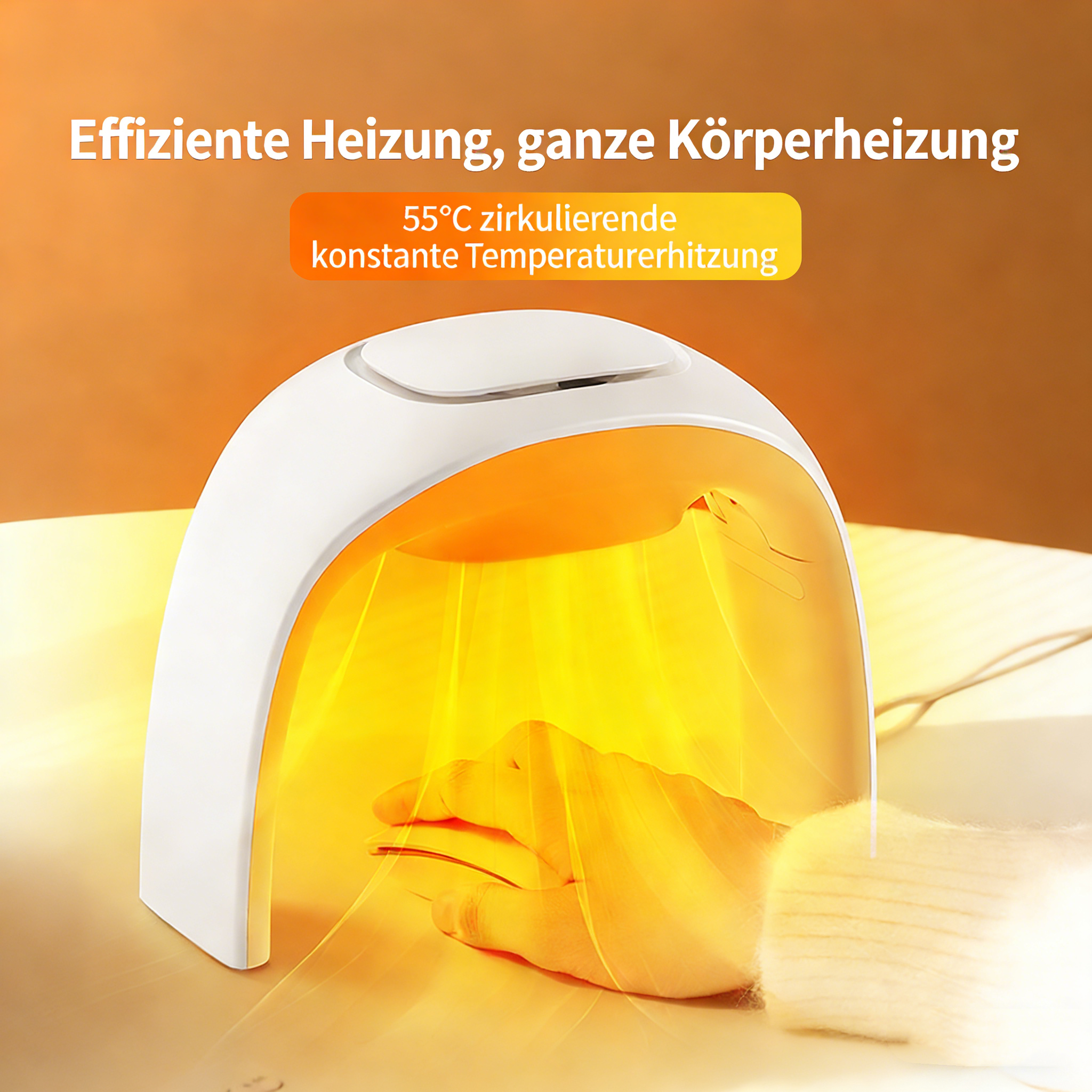 Faltbarer Mini Heizlüfter für Schreibtisch – Tragbare elektrische Zusatzheizung – Leise Tischheizung für Büro & Home Office – Warmluftgebläse für Hände & Maus