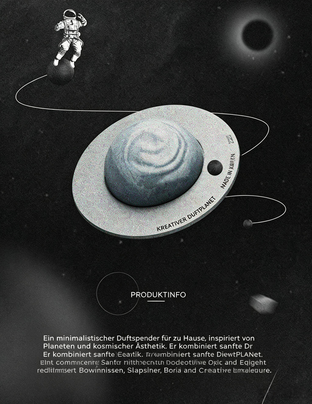 Planet 2.0 Aromatherapie Diffusor Set – Schwebender Planeten-Duftstein mit Ätherischem Öl (10ml) – Kosmisches Design-Geschenk für Home Office & Deko