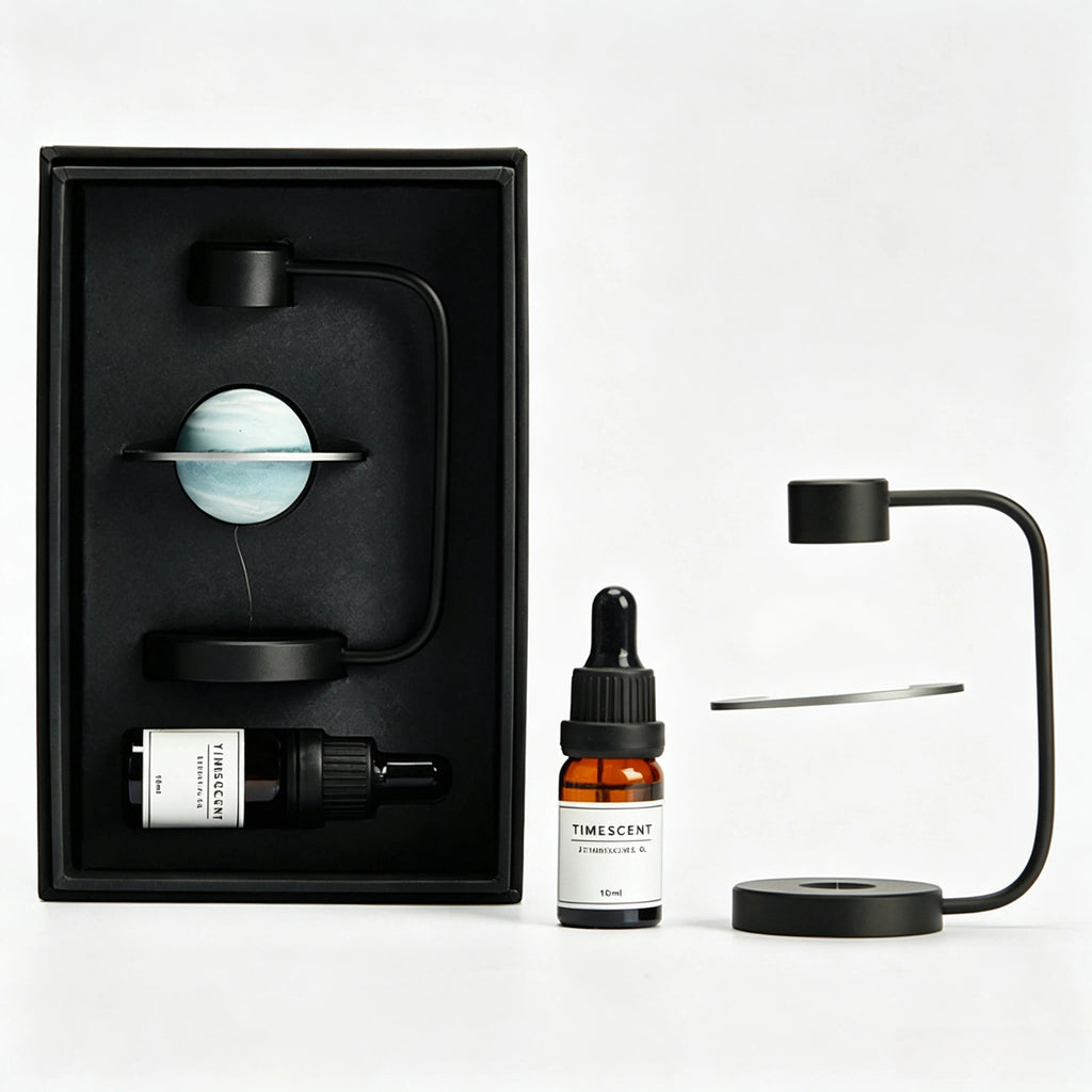 Planet 2.0 Aromatherapie Diffusor Set – Schwebender Planeten-Duftstein mit Ätherischem Öl (10ml) – Kosmisches Design-Geschenk für Home Office & Deko