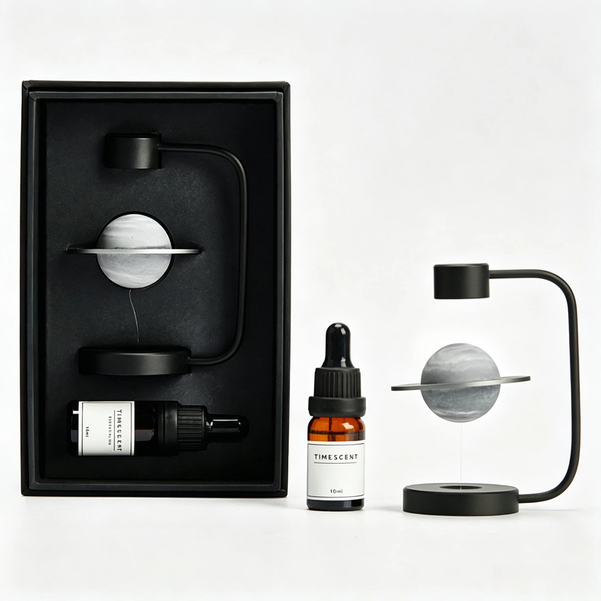 Planet 2.0 Aromatherapie Diffusor Set – Schwebender Planeten-Duftstein mit Ätherischem Öl (10ml) – Kosmisches Design-Geschenk für Home Office & Deko
