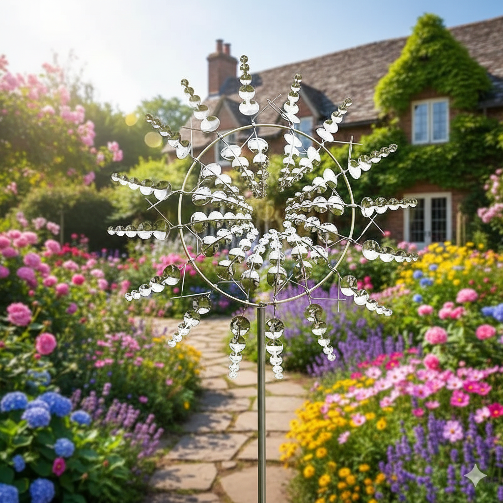 Vintage Eisen Windmühle – Windspiel Dekoration für Garten und Hof im Freien