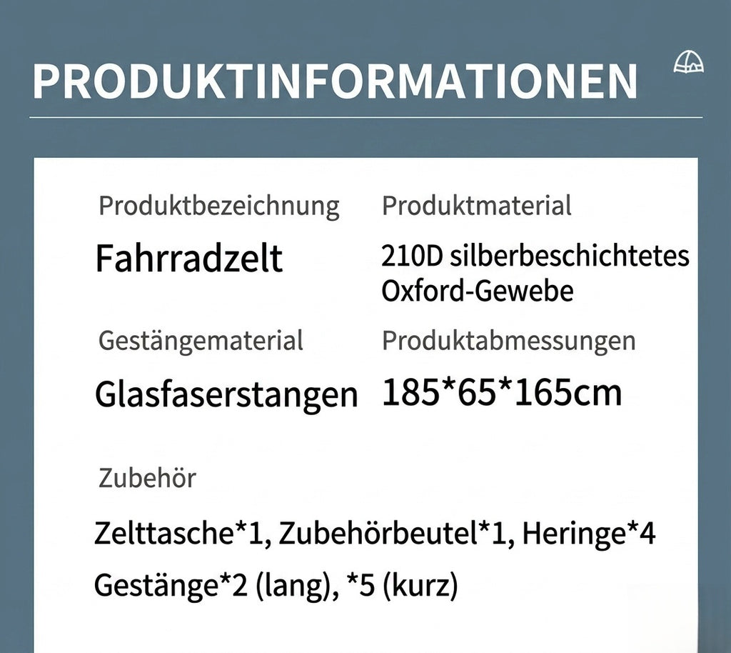 200*80*165CM Multifunktionales Beistellzelt & Gerätehaus – Tragbare Outdoor Aufbewahrungsbox mit Erdspießen für Gartengeräte, Rasenmäher & E-Bikes