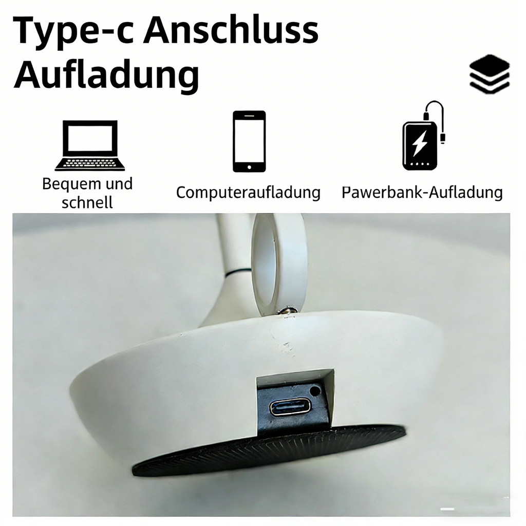 LED Nachttischlampe mit Touch-Steuerung – Wiederaufladbare Akku-Tischlampe mit USB – Dimmbares Nachtlicht für Schlafzimmer & Wohnzimmer – Kabelloses Ambientelicht