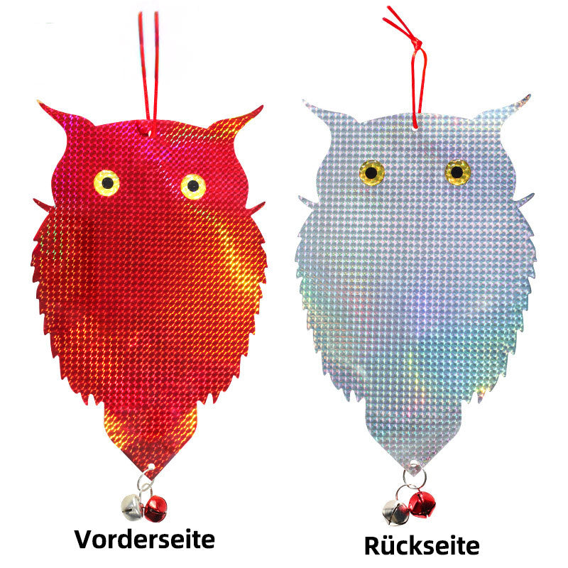 Reflektierende Eule Vogelabwehr Doppelseitig Laser Effekt Hängende Vogelscheuche für Obstgarten Garten