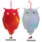 Reflektierende Eule Vogelabwehr Doppelseitig Laser Effekt Hängende Vogelscheuche für Obstgarten Garten