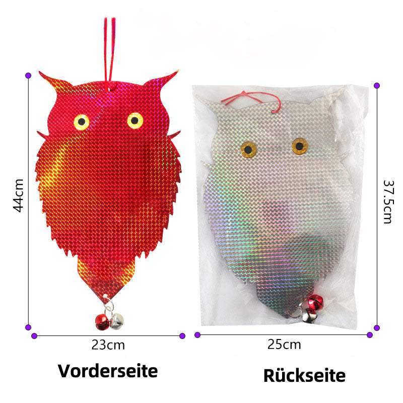 Reflektierende Eule Vogelabwehr Doppelseitig Laser Effekt Hängende Vogelscheuche für Obstgarten Garten
