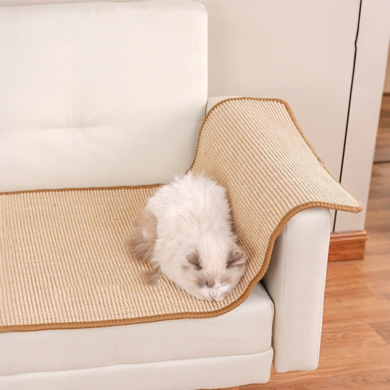 50*90Kratzmatte aus Natürlichem Sisal für Katzen Robuste Kratzunterlage zum Krallenwetzen Strapazierfähiges Katzenkratzbrett ohne Pappreste für Boden und Wand