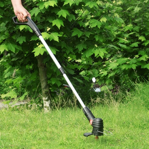 Kabelloser Akku Rasentrimmer für Den Garten Leistungsstarke Hand Rasenmäher mit Verstellbarem Teleskopstiel Leichtes Trimmgerät für Kanten und Rasen