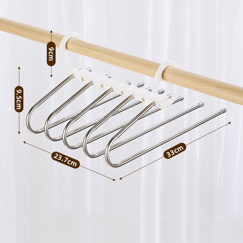 Hosenbügel Platzsparend 20er Set – Verstärkter Edelstahl Kleiderbügel für Hosen – Rutschfeste Gummierung & Offenes Design – Stabiler Hosenhalter für Jeans, Schals & Handtücher
