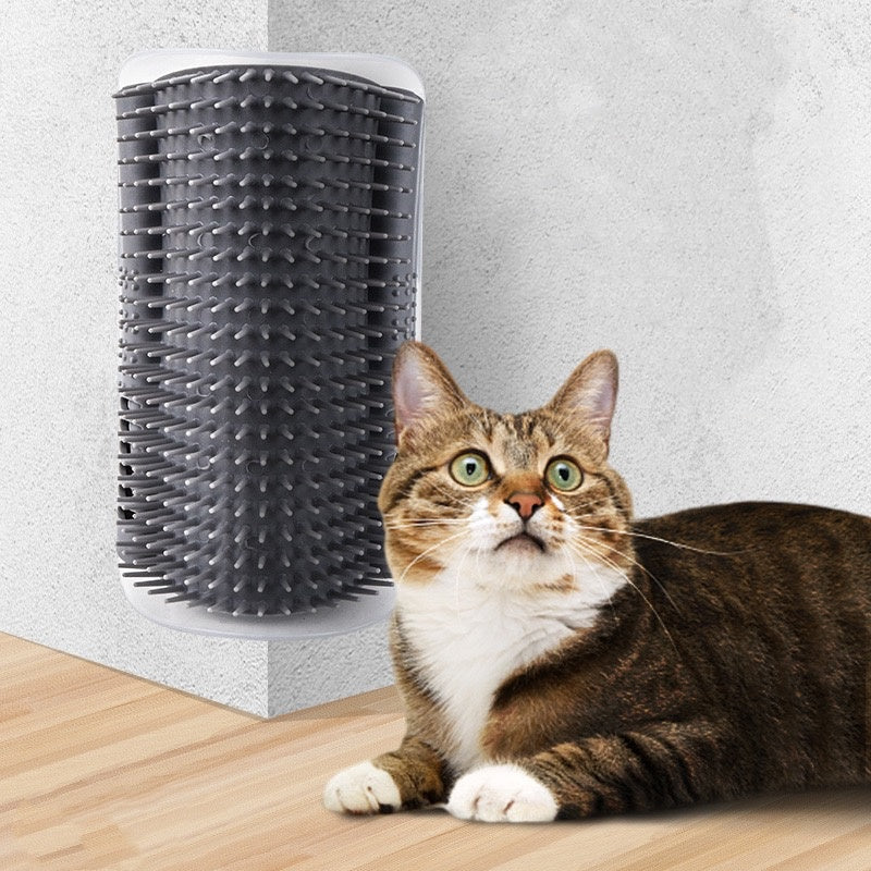 Eck Katzenminze Massagebürste für die Wand Selbstpflege Bürste für Katzen zur Fellpflege Kratzbrett für Wandecken ohne Pappreste Sauberes Zuhause für Haustiere
