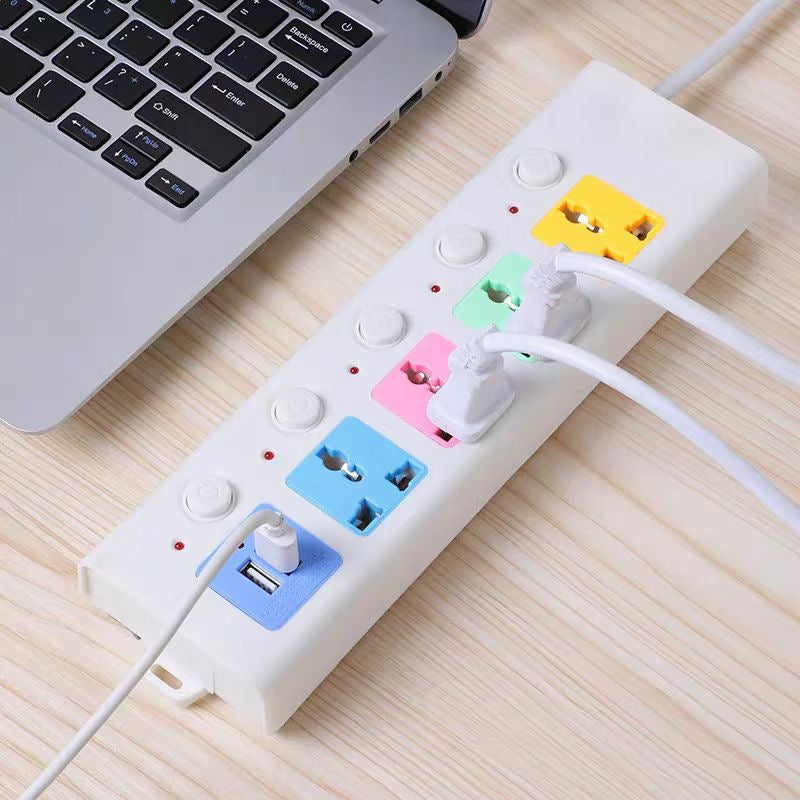 Mehrfachsteckdose mit USB Anschlüssen und Schalter 3m oder 5m Verlängerungskabel EU Stecker Steckdosenleiste mit Kindersicherung Weiß für Home Office