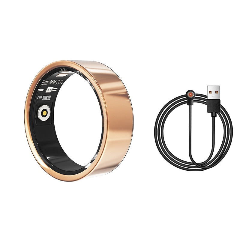 Smart Ring für Damen und Herren mit Herzfrequenz und SpO2 Monitor Intelligenter Gesundheitsring zur Schlafanalyse Fitness Tracker Ring mit Bluetooth App Weiß