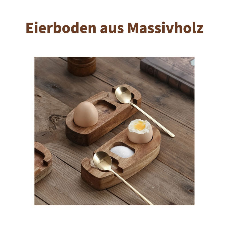 Akazienholz Eierhalter & Eierbecher – Eierablage mit Loch, Eierständer