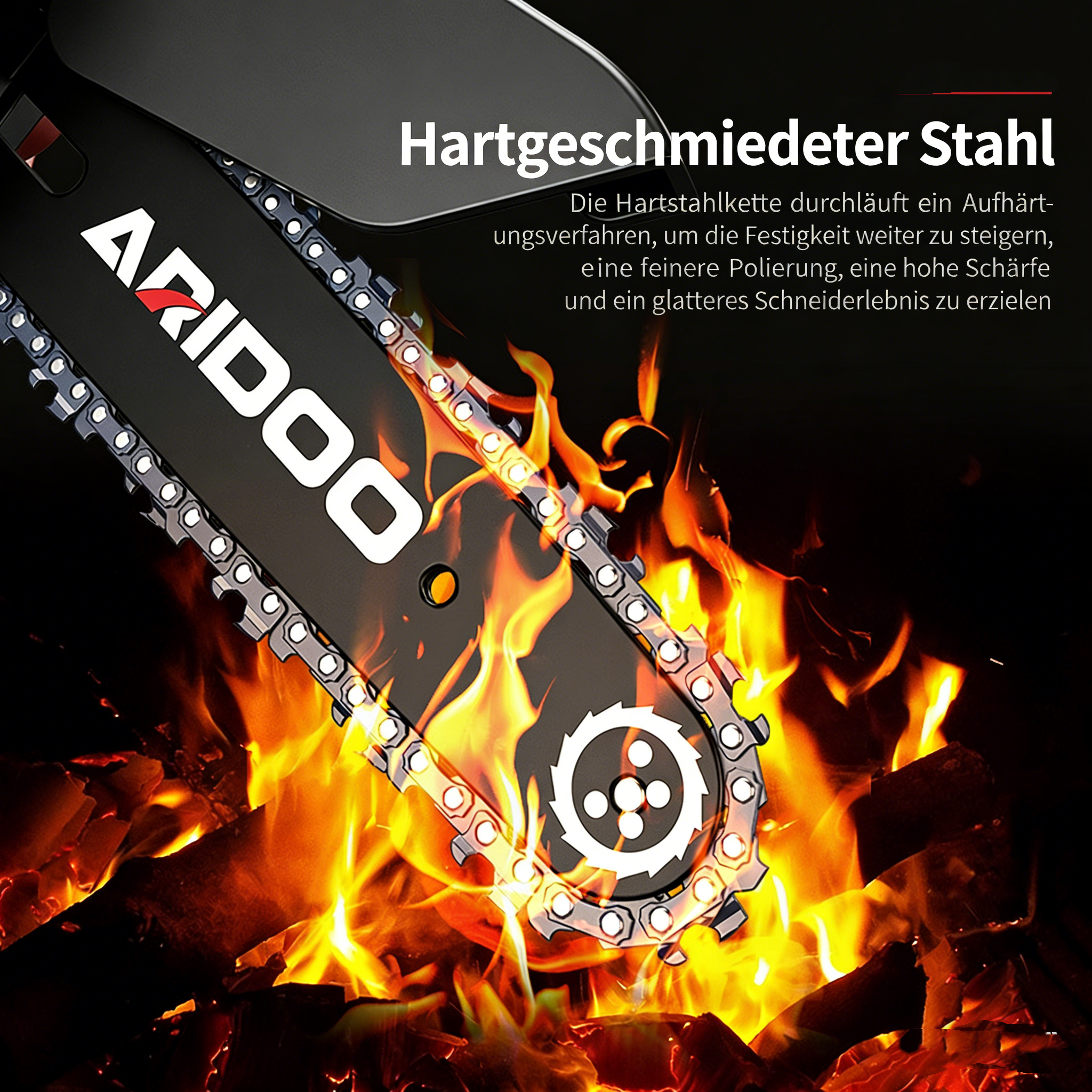 Akku-Mini-Kettensäge für Handbetrieb – Leistungsstarke Handkettensäge für Garten & Holz – Kleine Elektro-Säge zum Bäume fällen & Brennholz sägen