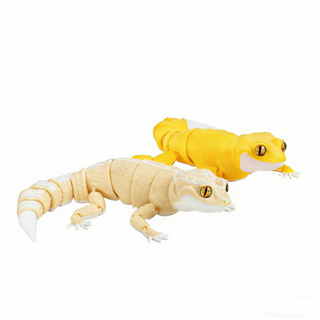 Artikulierter Leopardgecko aus dem 3D-Drucker – Bewegliche Echsen-Figur mit realistischen Gelenken – Flexibles Reptilien-Spielzeug & Deko – Realistisches Design