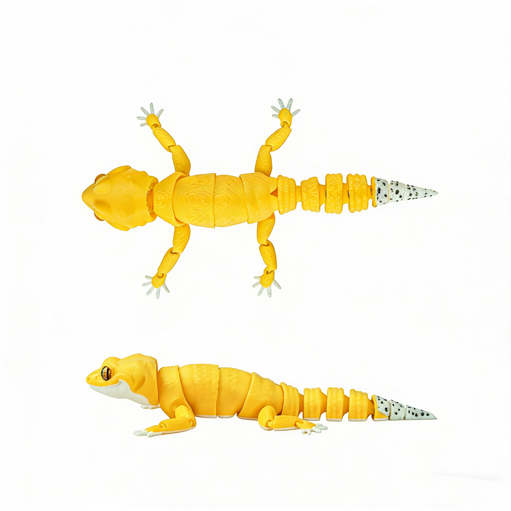 Artikulierter Leopardgecko aus dem 3D-Drucker – Bewegliche Echsen-Figur mit realistischen Gelenken – Flexibles Reptilien-Spielzeug & Deko – Realistisches Design