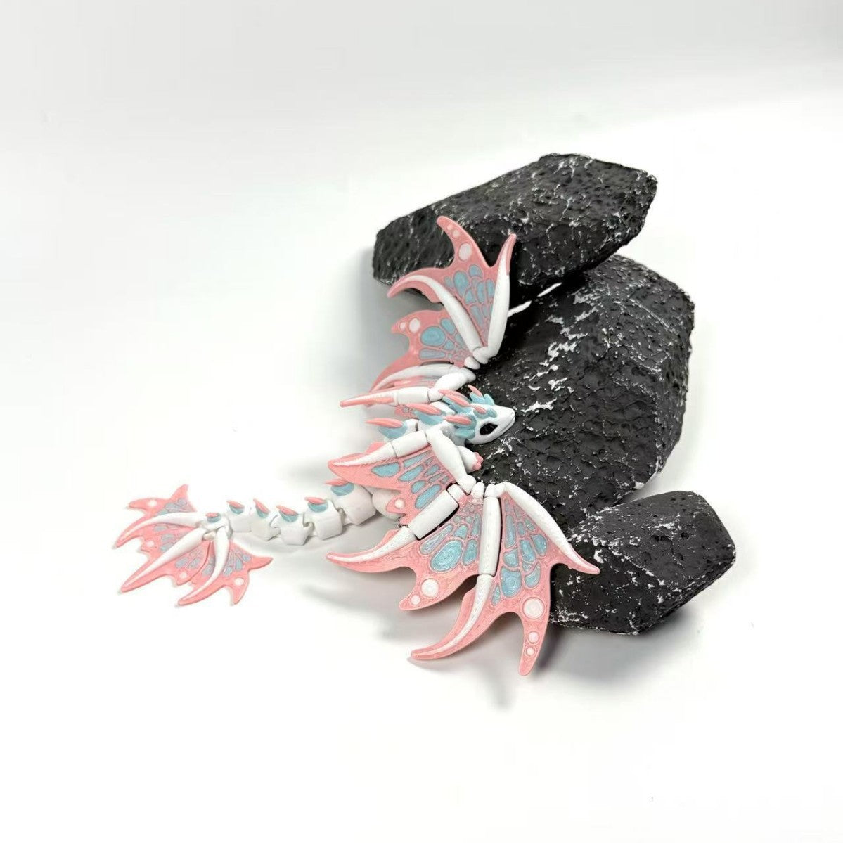Ästhetischer Kaiserdrache als Schreibtisch-Deko – Hochwertige Farbkombination & Niedliches Design – Bewegliche Drachenfigur für Büro & Zuhause – Stilvolles Deko-Objekt