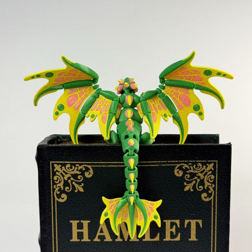 Ästhetischer Kaiserdrache als Schreibtisch-Deko – Hochwertige Farbkombination & Niedliches Design – Bewegliche Drachenfigur für Büro & Zuhause – Stilvolles Deko-Objekt