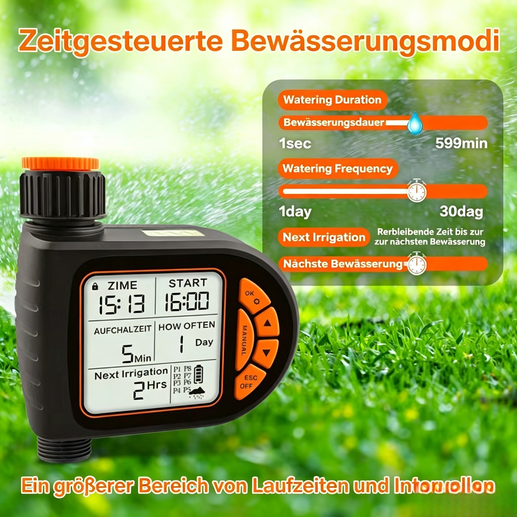 Intelligenter Bewässerungscomputer für den Garten: Automatische Bewässerungsuhr für Urlaub