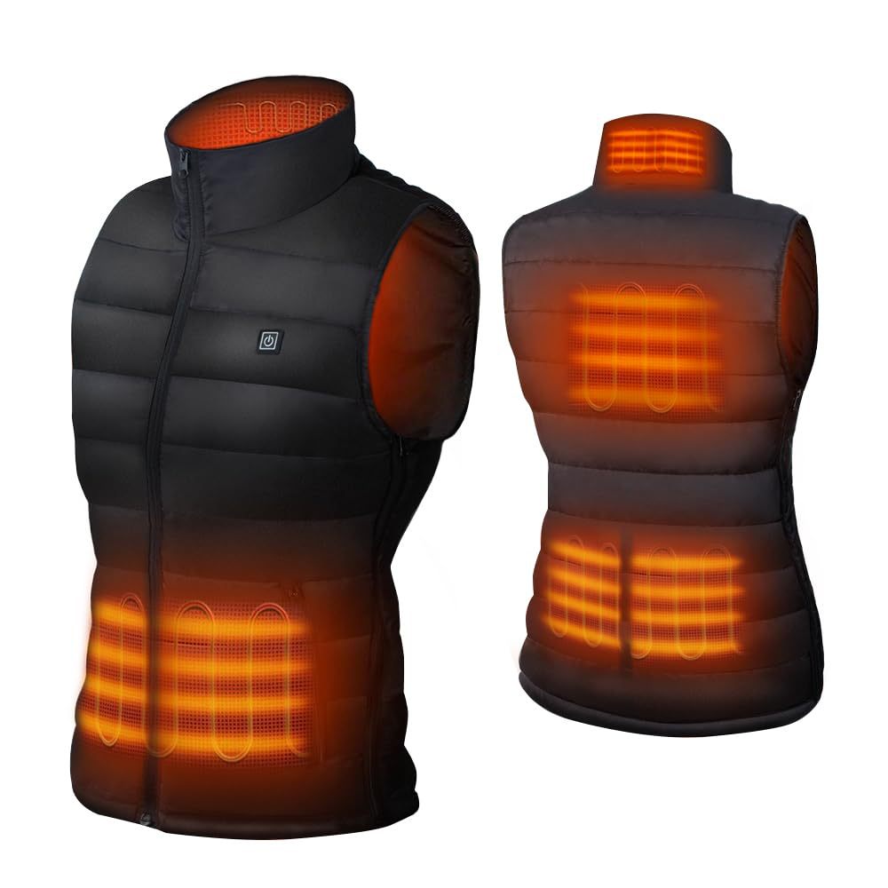 Beheizbare Weste mit Dual-Steuerung – Zweifarbiges Design für Damen & Herren – Intelligente Heizweste mit 9/11 Zonen – USB Elektrische Weste – Winddicht & Waschbar