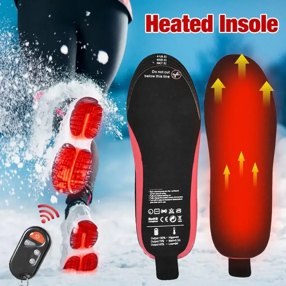 Beheizte Einlegesohlen für Winter – Elektrische Fußwärmer mit Fernbedienung, Wiederaufladbar, 3 Temperaturstufen, Zuschneidbar für Outdoor & Alltag