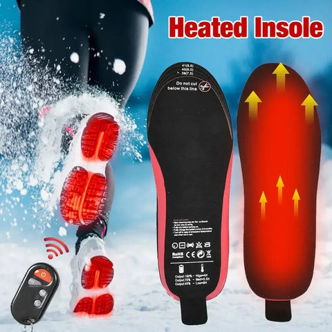 Beheizte Einlegesohlen für Winter – Elektrische Fußwärmer mit Fernbedienung, Wiederaufladbar, 3 Temperaturstufen, Zuschneidbar für Outdoor & Alltag