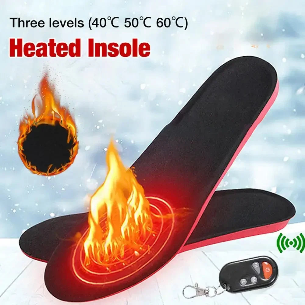 Beheizte Einlegesohlen für Winter – Elektrische Fußwärmer mit Fernbedienung, Wiederaufladbar, 3 Temperaturstufen, Zuschneidbar für Outdoor & Alltag