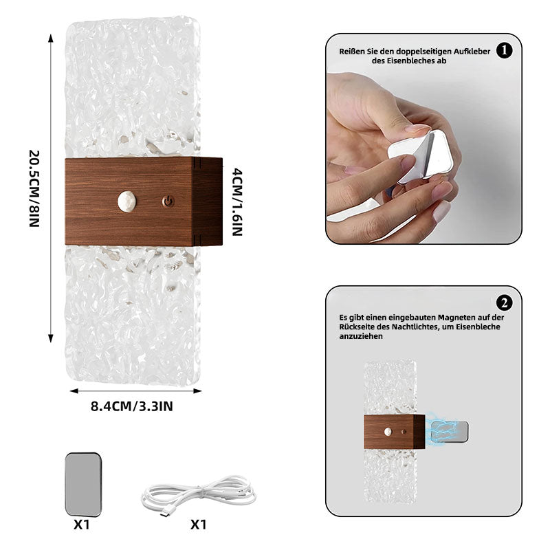 Bewegungsmelder Nachtlicht Aufladbar Magnetische LED Wandlampe Schlafzimmer Flur Bett Stimmungslicht