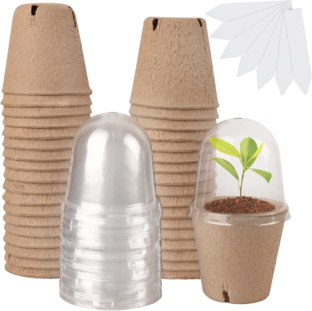 Biologisch abbaubare Anzuchttöpfe aus Zellstoff – 100% Torffreie Anzuchtschalen für Samen – Nachhaltige Setzling-Töpfe für den Garten