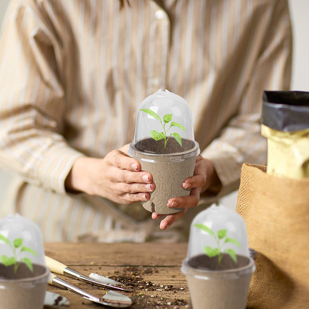 Biologisch abbaubare Anzuchttöpfe aus Zellstoff – 100% Torffreie Anzuchtschalen für Samen – Nachhaltige Setzling-Töpfe für den Garten