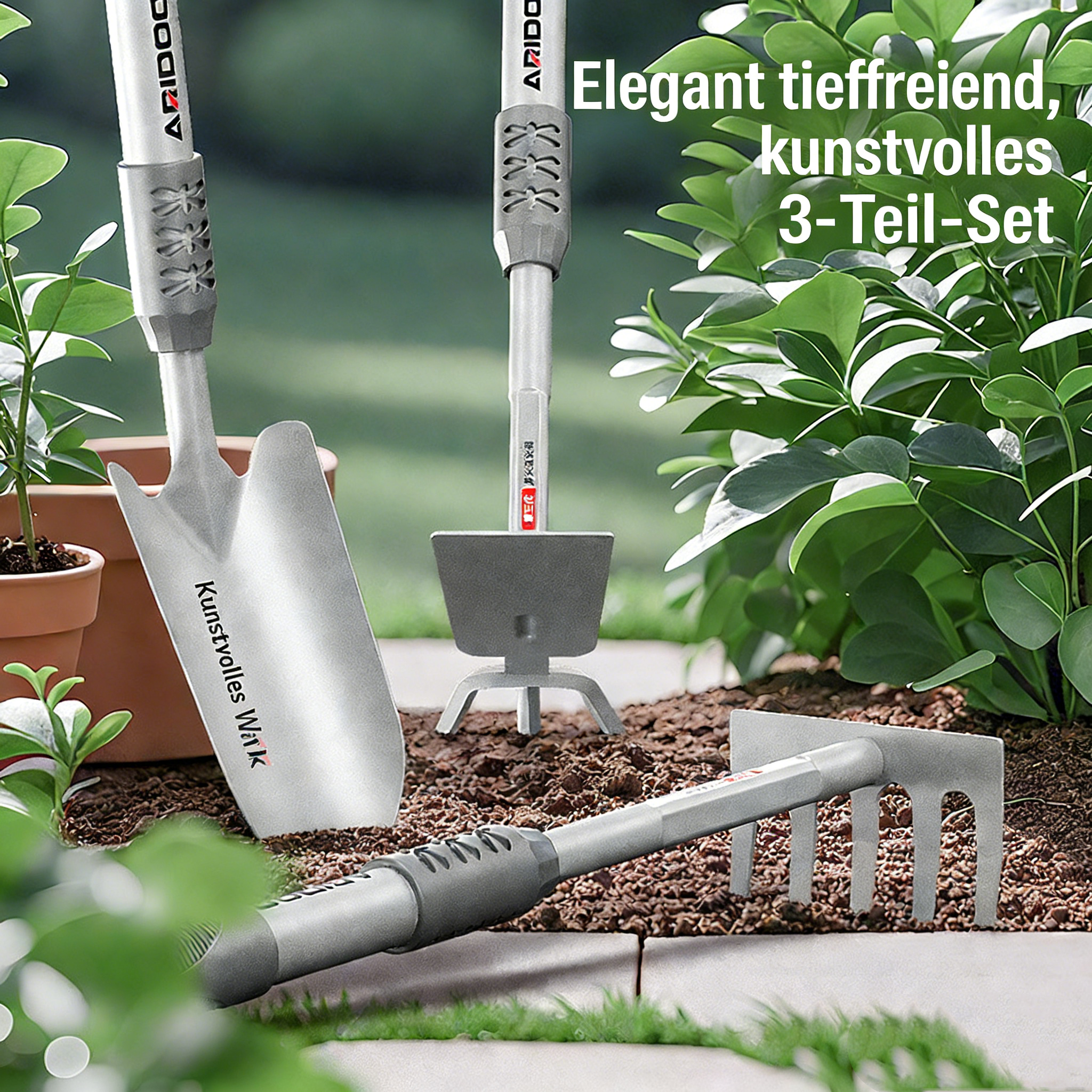 Blumenschaufel aus rostfreiem Stahl – Ergonomische Handschaufel für Garten & Balkon – Robuste Gartenkelle zum Pflanzen, Umtopfen & Graben
