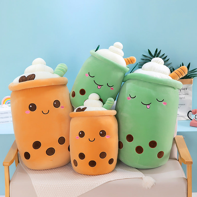 50cmBubble Tea Plüschtier Kuscheltier – Süßes Milchtee Kissen Kawaii Boba Stofftier Puppe für Kinder & Fans