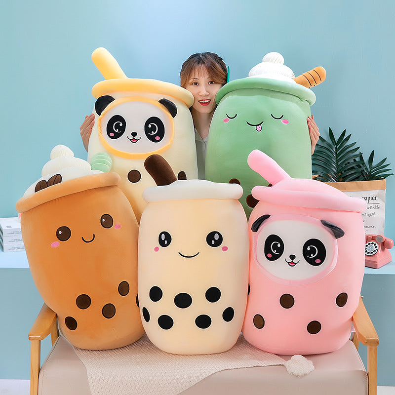 50cmBubble Tea Plüschtier Kuscheltier – Süßes Milchtee Kissen Kawaii Boba Stofftier Puppe für Kinder & Fans