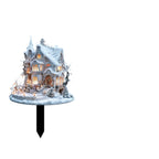 Charmantes Schneehaus Gartenstab – Outdoor Rasen & Blumenbeet Dekoration für Hof & Terrasse