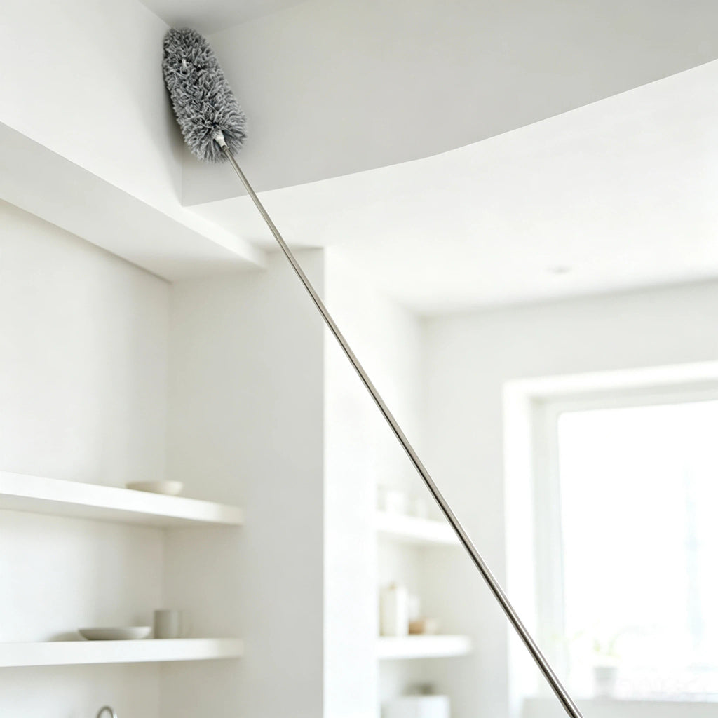 Ausziehbarer Mikrofaser Staubwedel mit Teleskopstange – Biegsamer Staubwedel Lang für Hohe Decken, Spinnweben, Klimaanlage, Schränke & Möbel