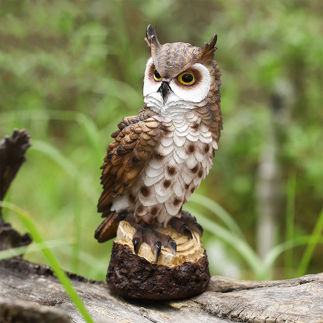 Dekorative Eulenfigur aus Harz – Wildtier-Statue für Garten und Terrasse