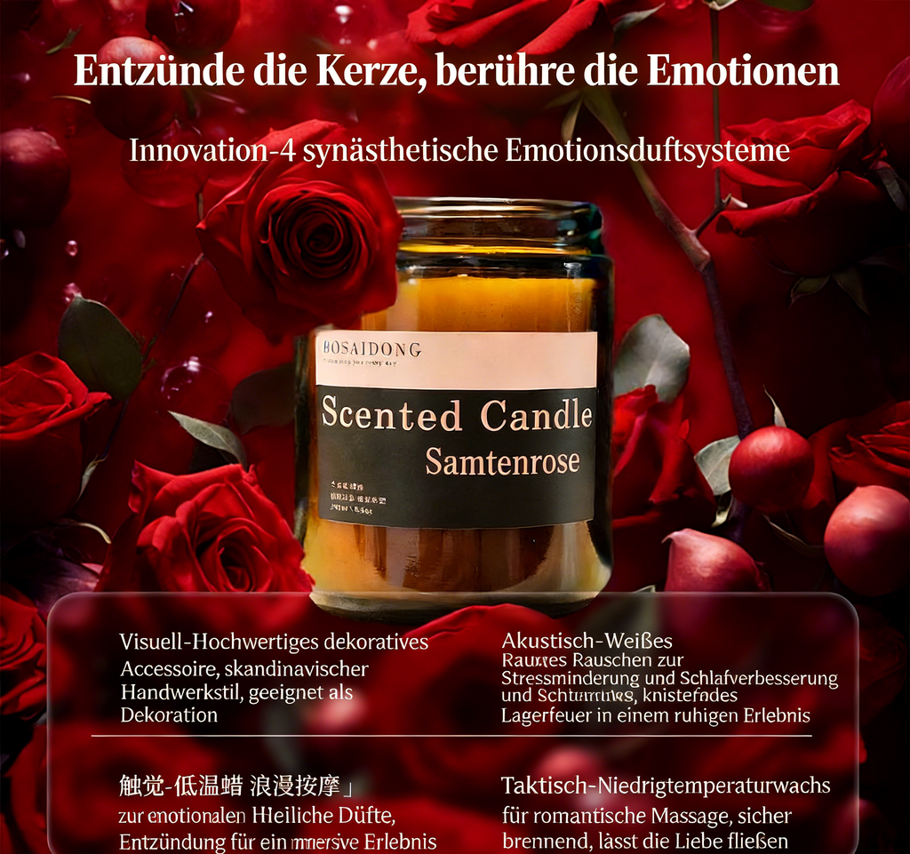 Duftkerze Rose – Handgemacht, langanhaltender Duft, Auto & Zuhause Aromakerze