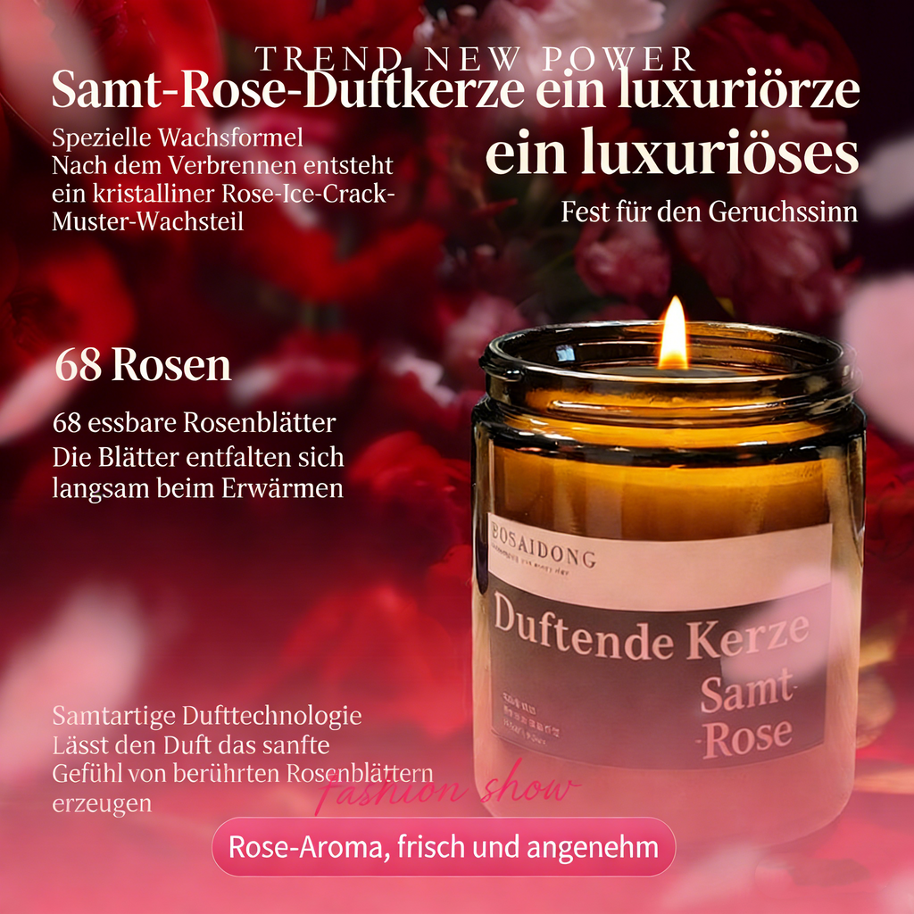 Duftkerze Rose – Handgemacht, langanhaltender Duft, Auto & Zuhause Aromakerze
