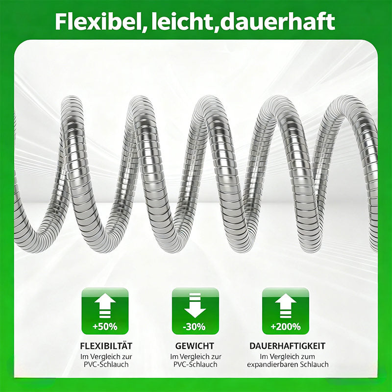 Edelstahl Mehrzweck Gartenschlauch Spritze Set 10-in-1 für Autowäsche Garten Bewässerung