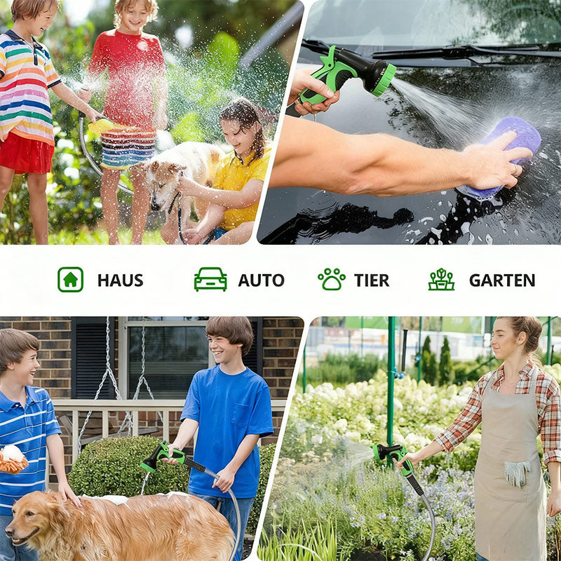 Edelstahl Mehrzweck Gartenschlauch Spritze Set 10-in-1 für Autowäsche Garten Bewässerung