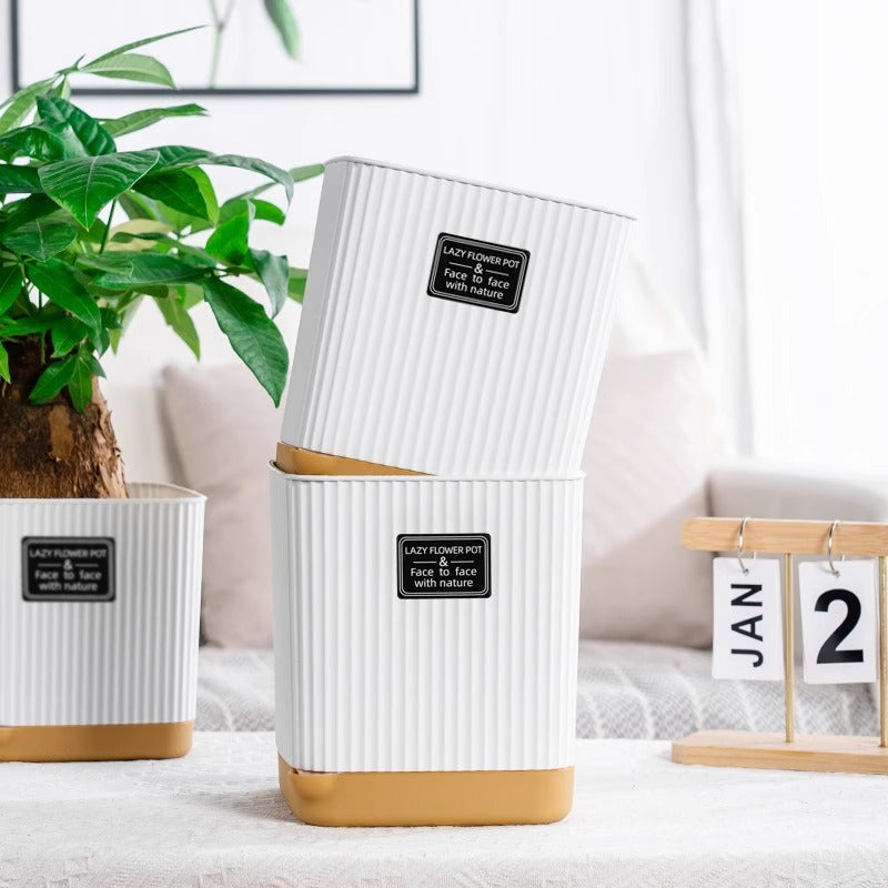 Edler Orchideentopf in Keramik-Optik – Minimalistischer Harz-Blumentopf für Schmetterlingsorchideen – Weißer Pflanzkübel für Zimmerpflanzen – Robust & Leicht