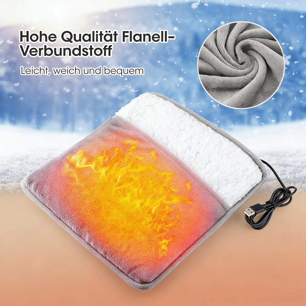 Elektrischer Fußwärmer & Heizkissen – 2-in-1 USB Wärmekissen für Füße, Bauch & Rücken – Konstante Temperatur für Büro & Zuhause – Kuscheliger Handwärme