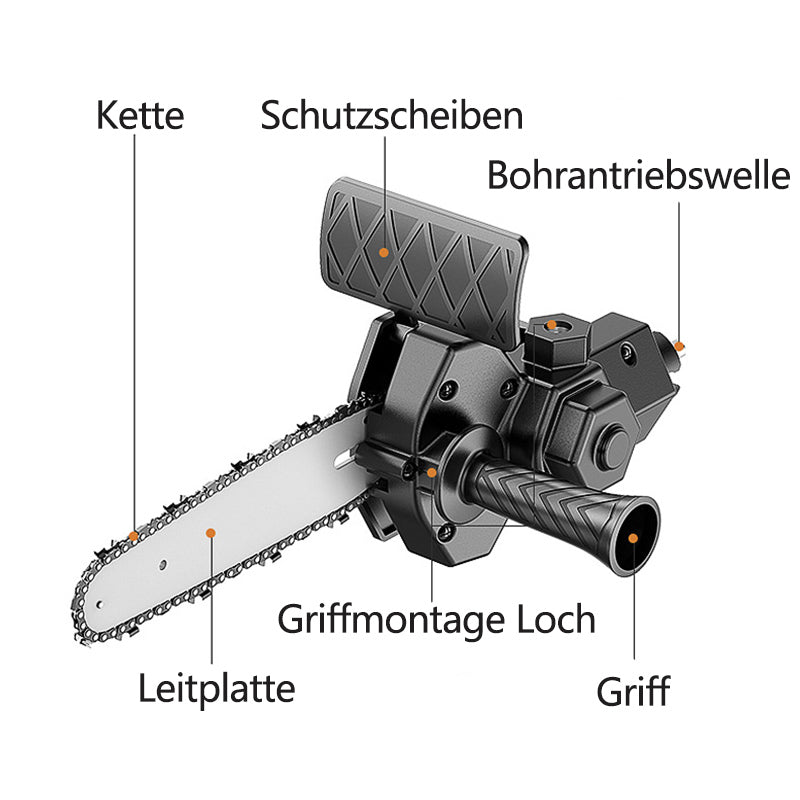 Elektrischer Kettensägenaufsatz für Bohrmaschinen–Heckenschneider für den Heimgebrauch