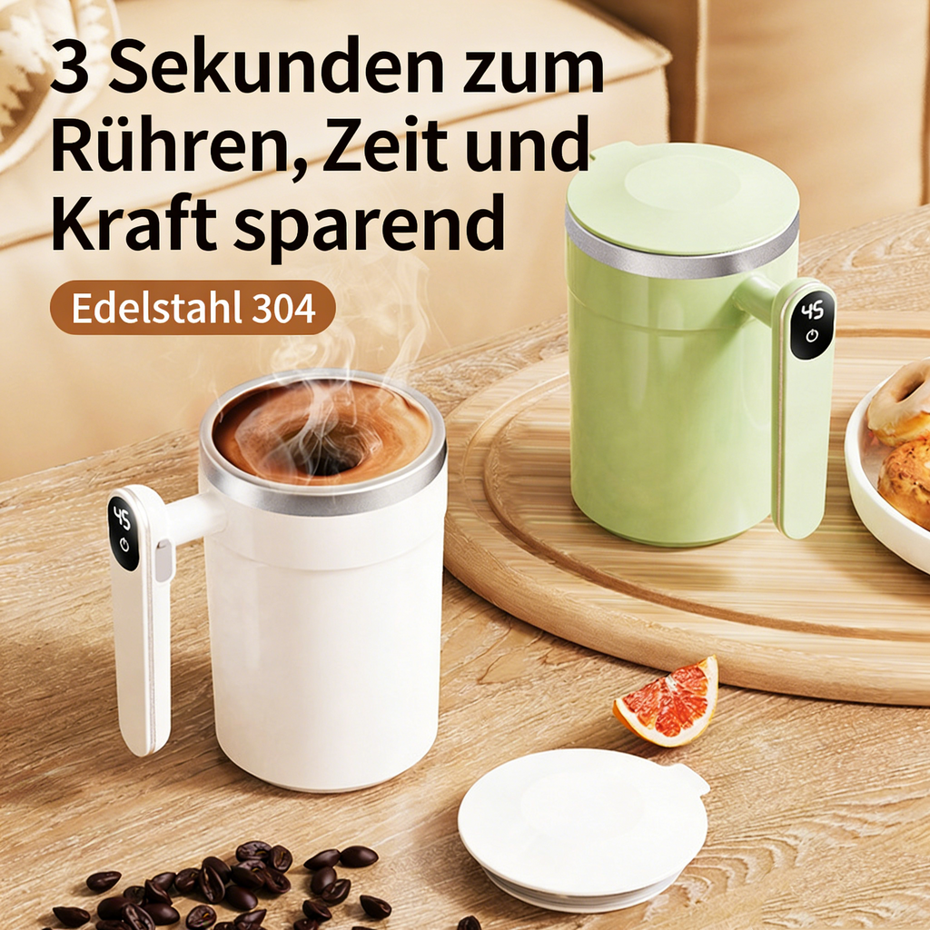 Elektrischer Rührbecher – Intelligenter Thermobecher aus 304 Edelstahl für Kaffee und Getränke