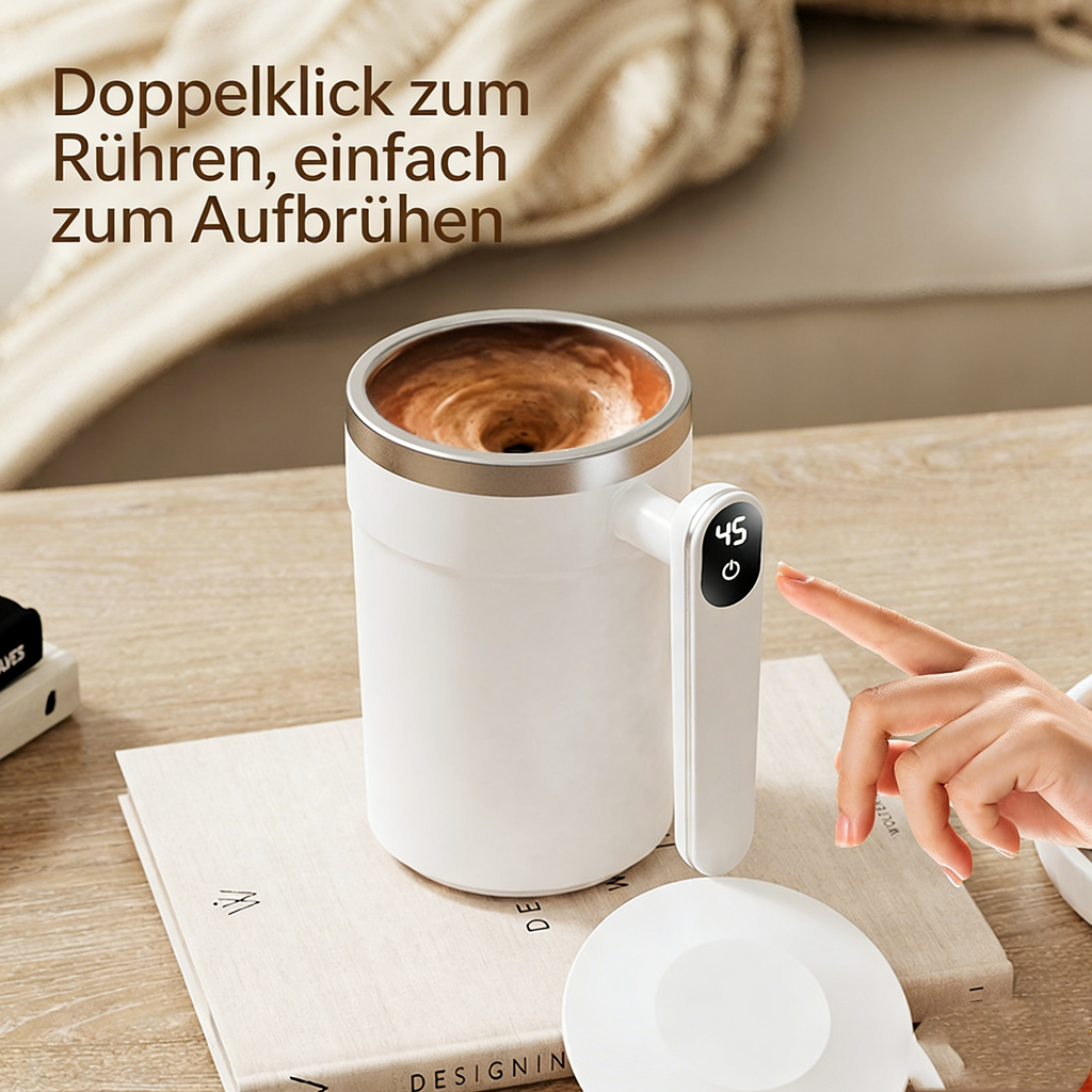 Elektrischer Rührbecher – Intelligenter Thermobecher aus 304 Edelstahl für Kaffee und Getränke