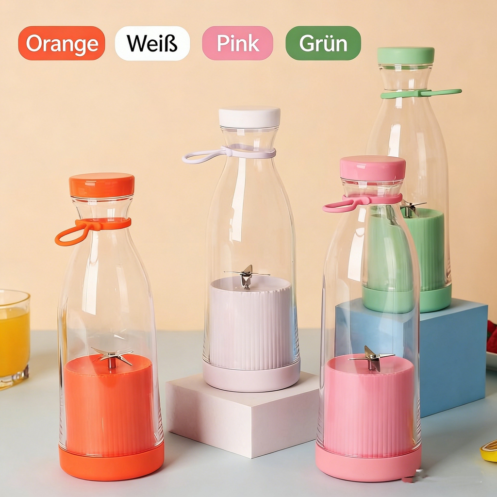 Elektrischer Smoothie Mixer mit 6 Klingen – Tragbarer USB Saftbecher für Obst & Gemüse