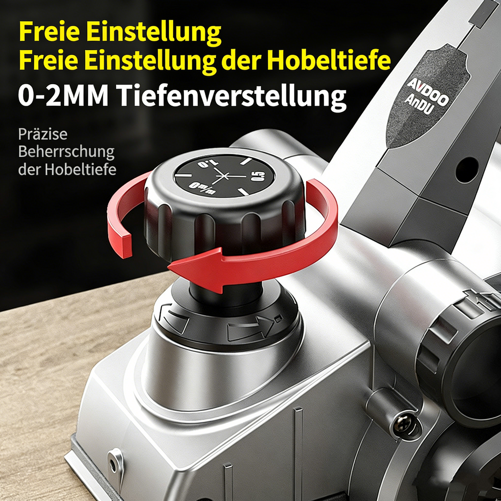Elektrohobel mit hoher Leistung – Vielseitiger Handhobel für Heimwerker – Elektrische Hobelmaschine für Holzbearbeitung & präzises Hobeln