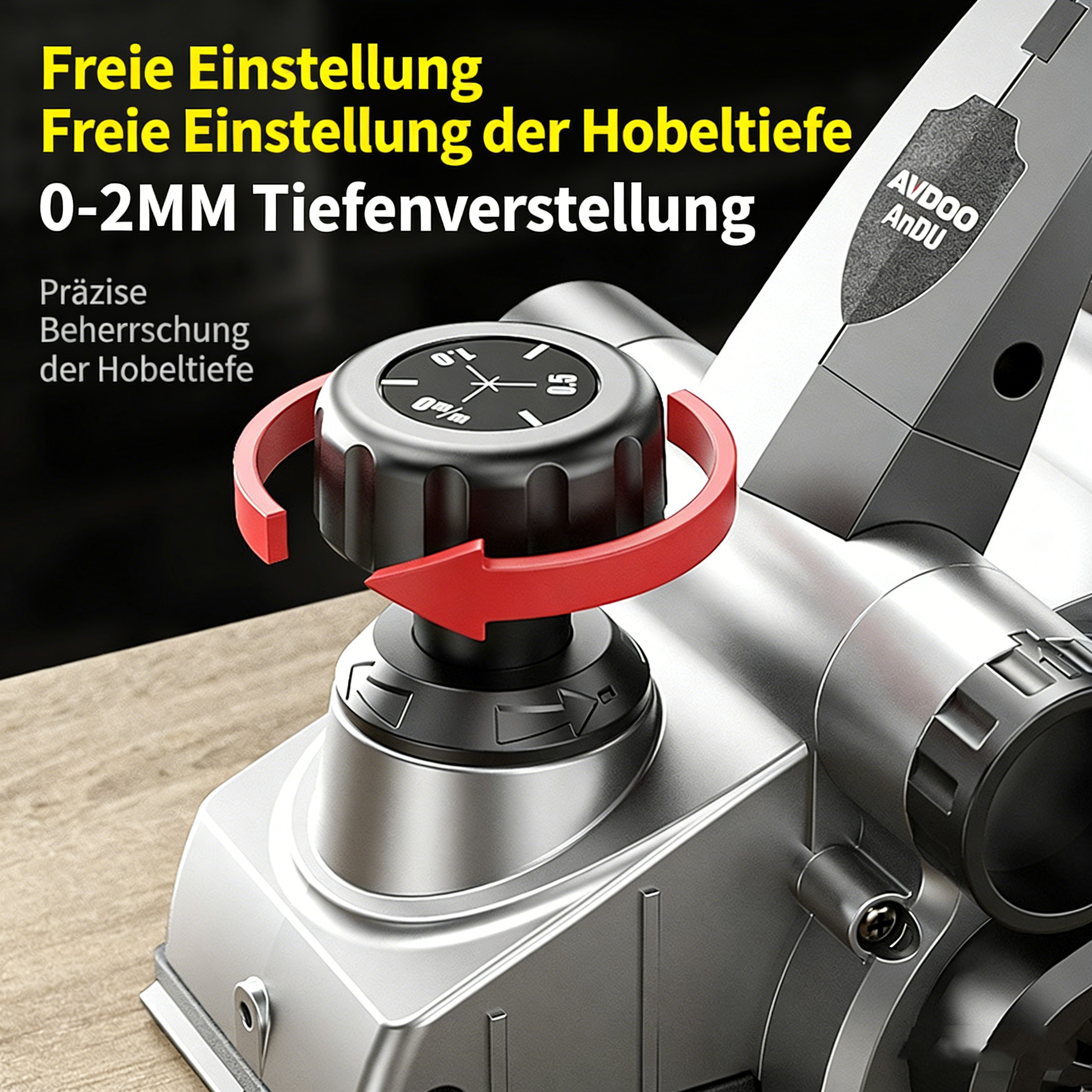 Elektrohobel mit hoher Leistung – Vielseitiger Handhobel für Heimwerker – Elektrische Hobelmaschine für Holzbearbeitung & präzises Hobeln