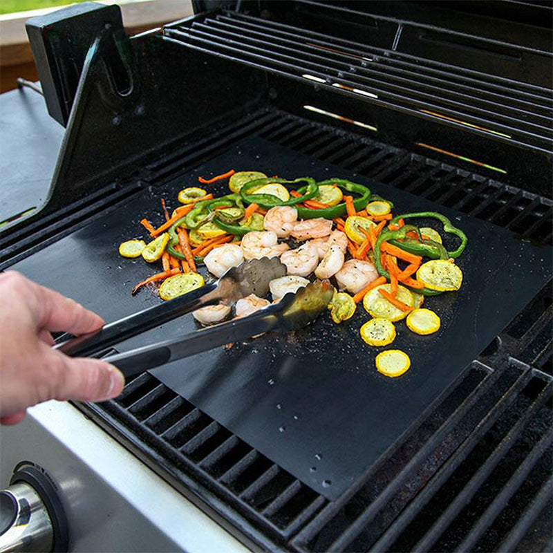 5er Set GrillMat – Teflon BBQ Grillmatten, antihaftbeschichtet und hitzebeständig für Backofen & Outdoor